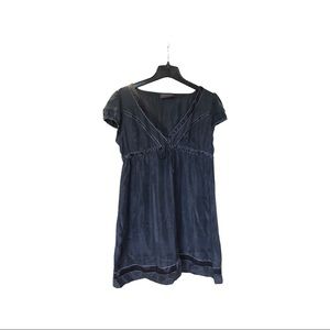 NWOT Dress, Black 100% silk babydoll dress with black velvet ribbon.